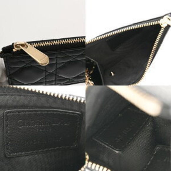 Dior Cannage Ladies Coin Holder Black Patent Vernis Calf Leather Case Wallet - Picture 10 of 10